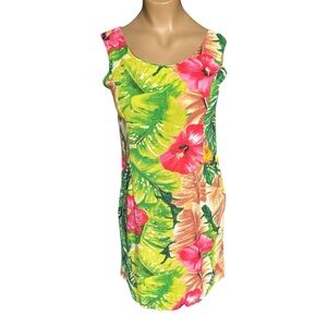 Jams World Vintage Tropical Floral Sleeveless Shift Dress